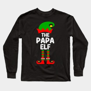 Papa Elf Matching Family Group Christmas Party Pajama Long Sleeve T-Shirt